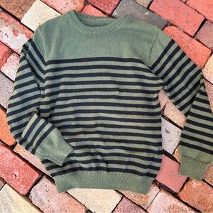 Green and Black Striped Sweater